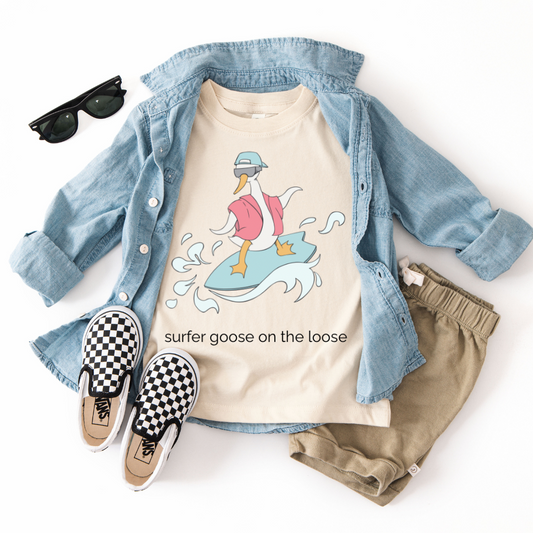 Surfer Goose 100% Cotton Tshirt